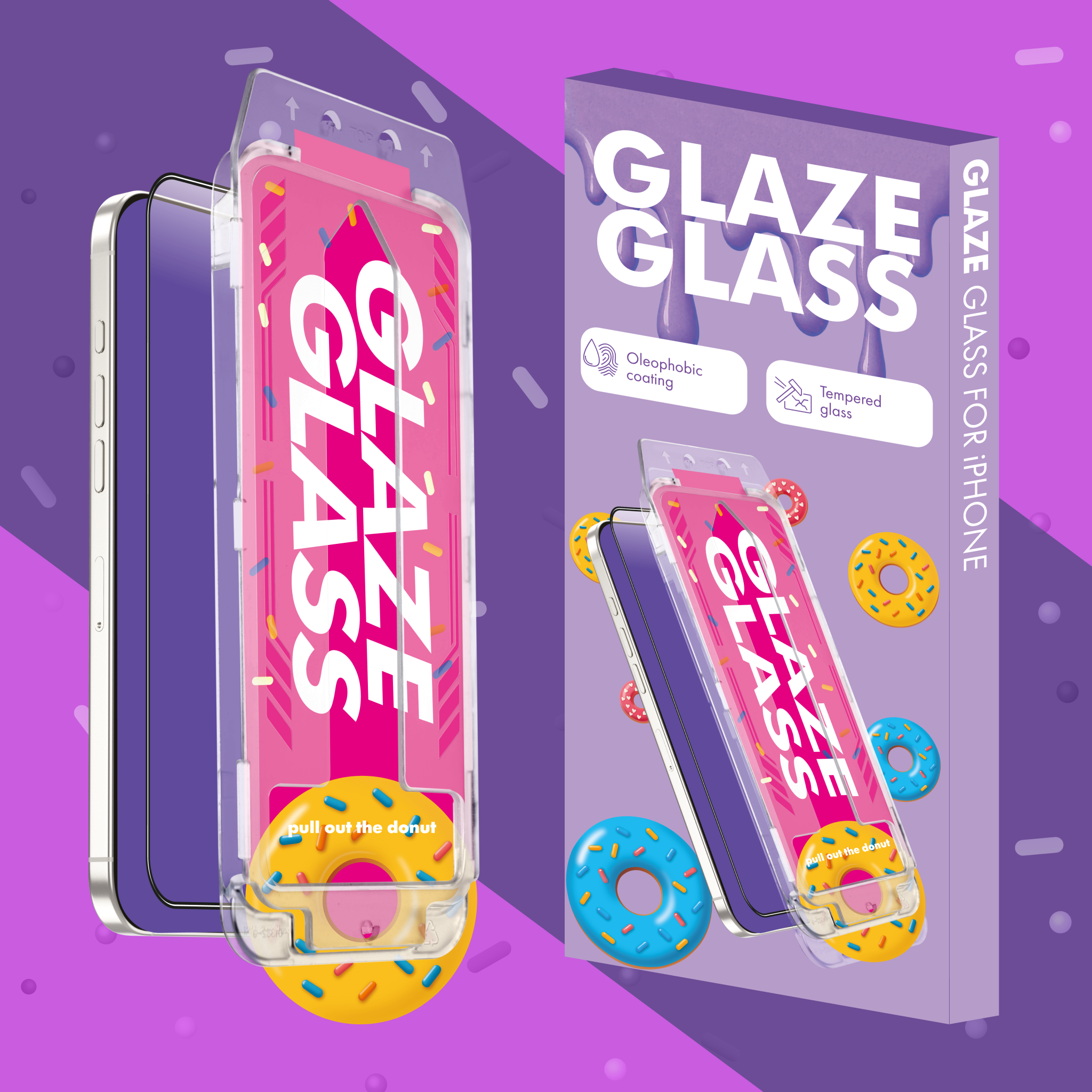 Schutzglas für iPhone mit automatischer Installation Glasur